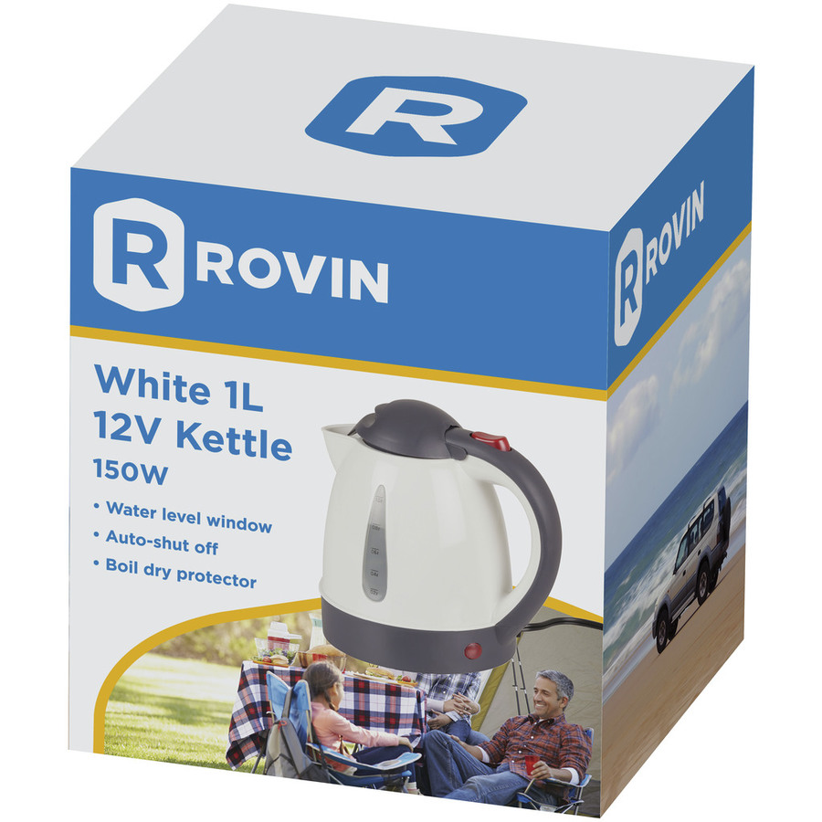 Rovin 12V White 1L Electric Kettle